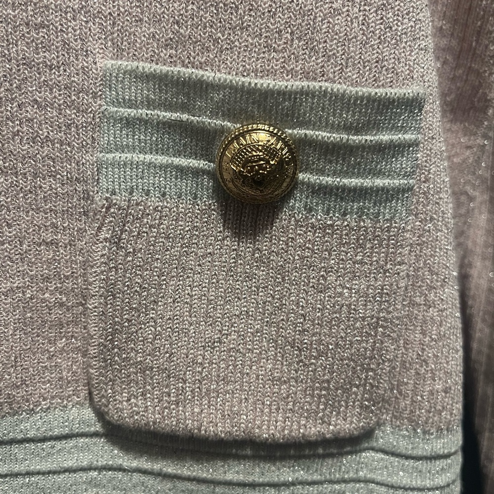 OOLALA Shimmer Ribbed Knit Cardigan In Pink - Picture 5 of 7